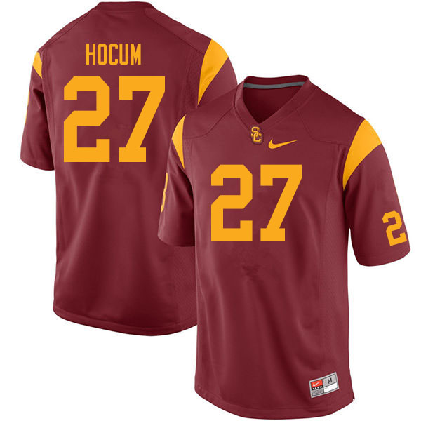 Men #27 Matthew Hocum USC Trojans College Football Jerseys Sale-Cardinal